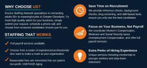 Encore Staffing Network benefits infographic